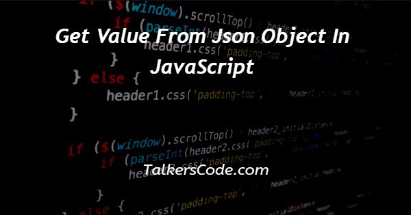 Javascript Get Value From Json Object