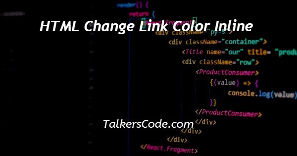 change link color html inline