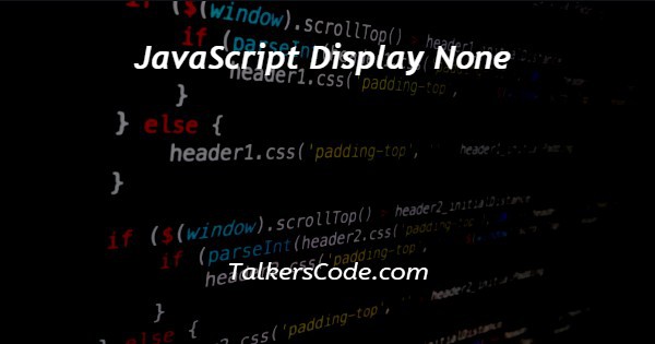 javascript-display-none