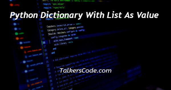 python-dictionary-with-list-as-value