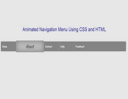 Animated Navigation Menu Using CSS And HTML