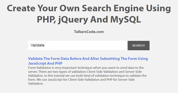 Create Your Own Search Engine Using PHP, jQuery And MySQL