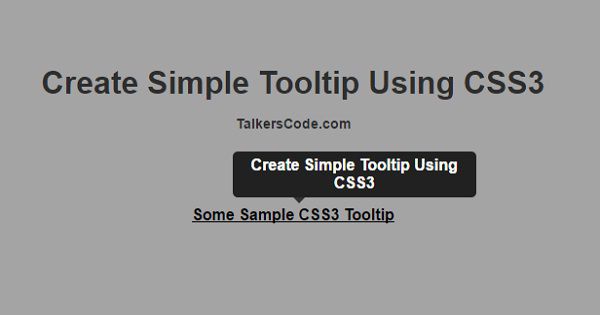 Create Simple Tooltip Using CSS3