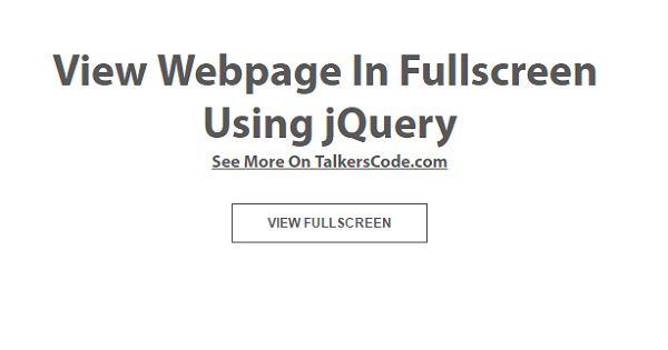View Webpage In Fullscreen Using jQuery