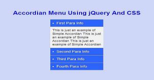 Cool And Simple Vertical Accordian Menu Using jQuery CSS and HTML