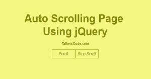 Auto Scrolling Page Using jQuery