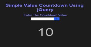 Simple Value Countdown Using jQuery CSS and HTML