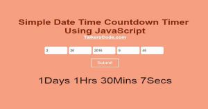 Simple Date Time Countdown Timer Using JavaScript