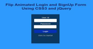 Animated Login and SignUp Form With Flip Animation using CSS3 and jQuery