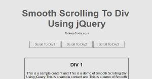 Smooth Scrolling To Div Using jQuery