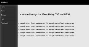 Slide In and Slide Out Navigation Menu Using jQuery And CSS