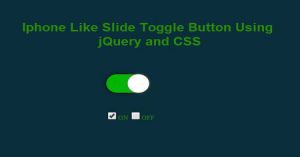 Iphone Like Slide Toggle Button Using jQuery CSS and HTML