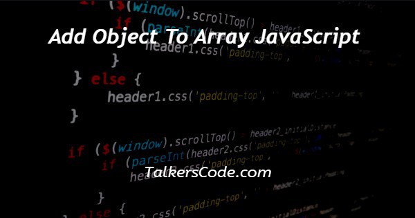 add array to object javascript