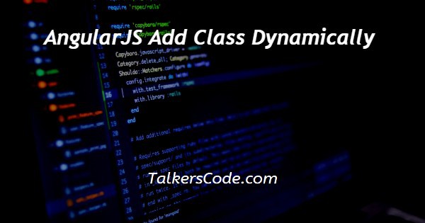 AngularJS Add Class Dynamically