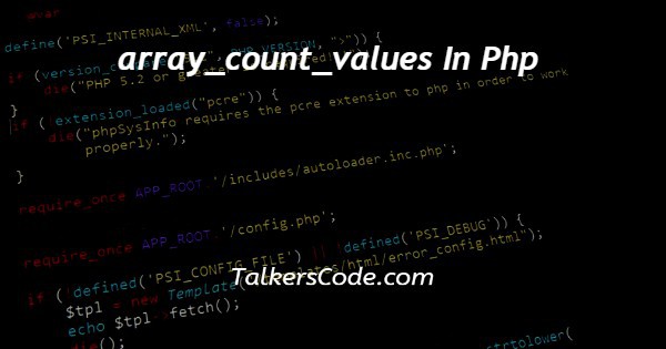 array_count_values In Php