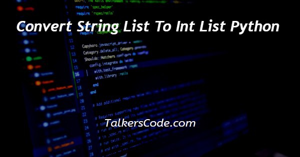 Convert String List To Int List Python