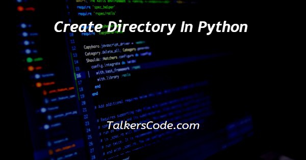 Create Directory In Python