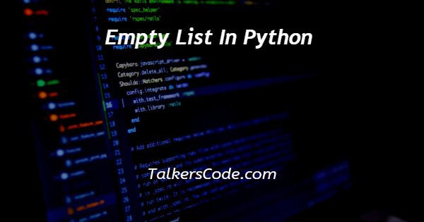Empty List In Python