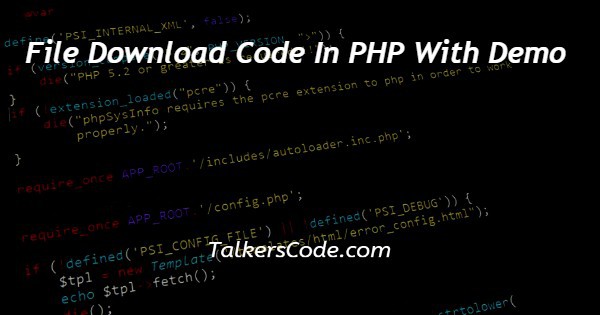 File Download Code In PHP With Demo