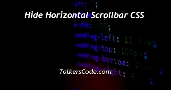 Hide Horizontal Scrollbar CSS