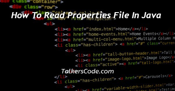 How To Read Properties File In Java