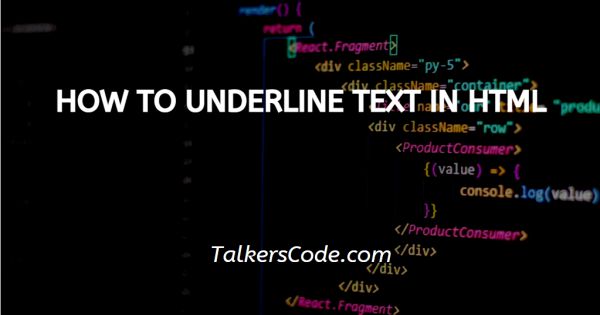 How To Underline Text In Html Code - Design Talk