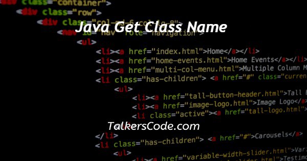 Java Get Class Name