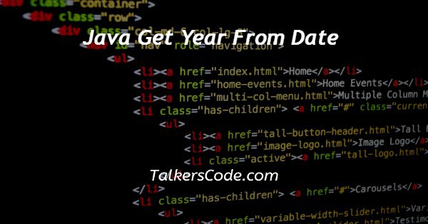 Java Get Year From Date