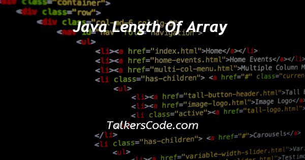 Java Length Of Array