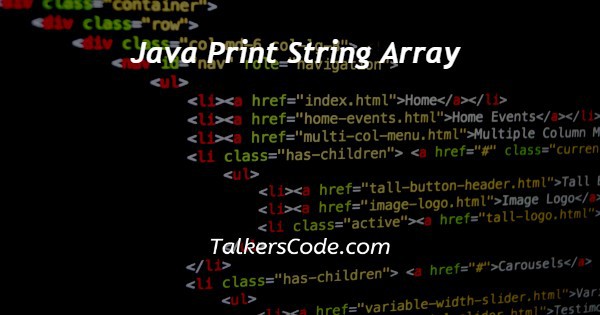 Java Print String Array