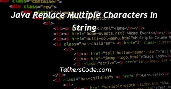 Java Replace Multiple Characters In String