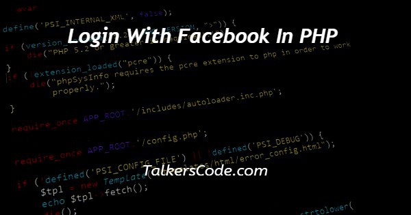 Login With Facebook In PHP