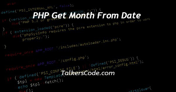 PHP Get Month From Date