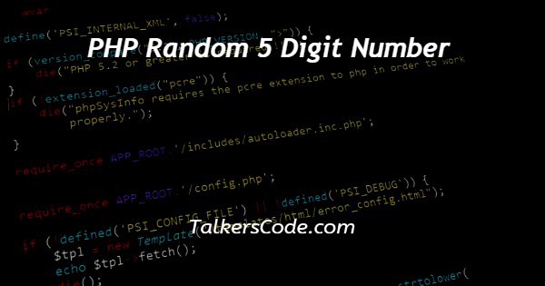 PHP Random 5 Digit Number