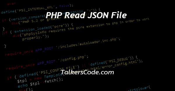 PHP Read JSON File