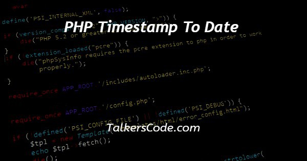 PHP Timestamp To Date