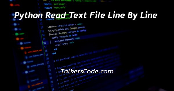 Python Read Text File Line By Line