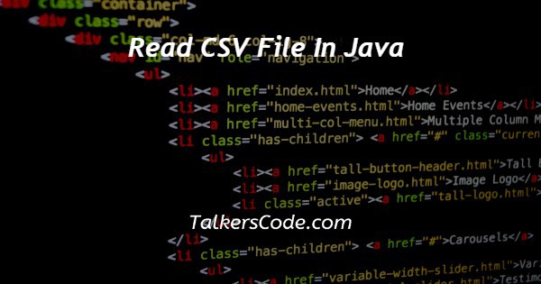 Read CSV File In Java