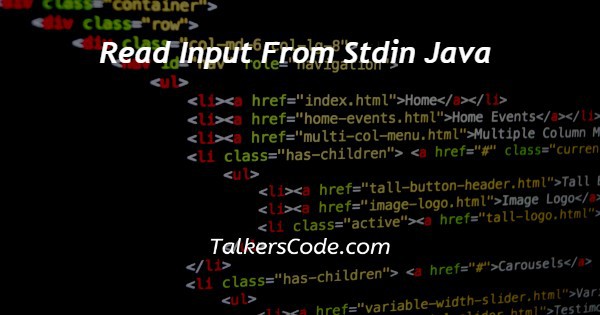 Read Input From Stdin Java