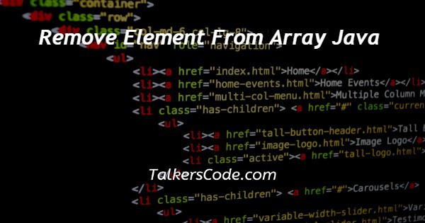 Remove Element From Array Java