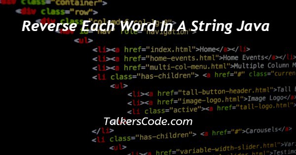 Reverse Each Word In A String Java