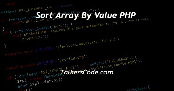 Sort Array By Value PHP