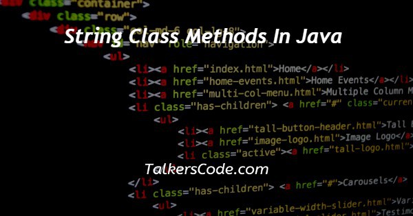 String Class Methods In Java