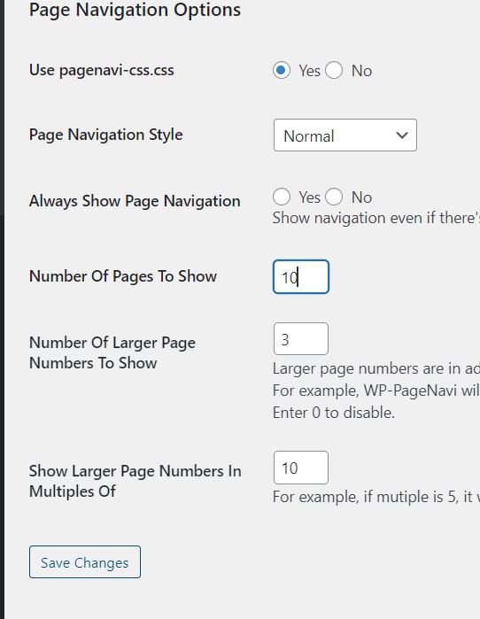 WordPress Pagination With Numbers