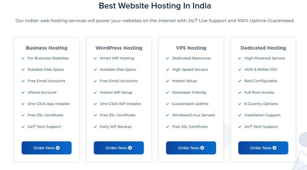 SeekaHost India Hosting Packages