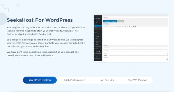 SeekaHost India For WordPress Hosting