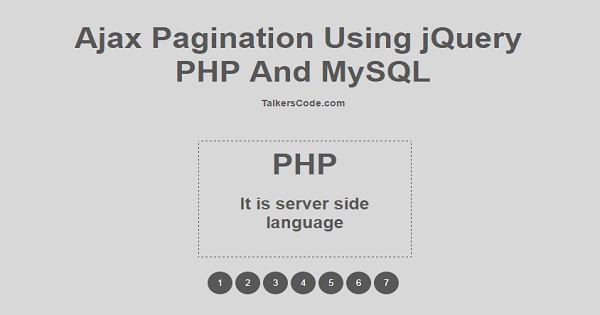 Ajax Pagination Using jQuery, PHP And MySQL