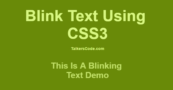 Blink Text Effect Using CSS3