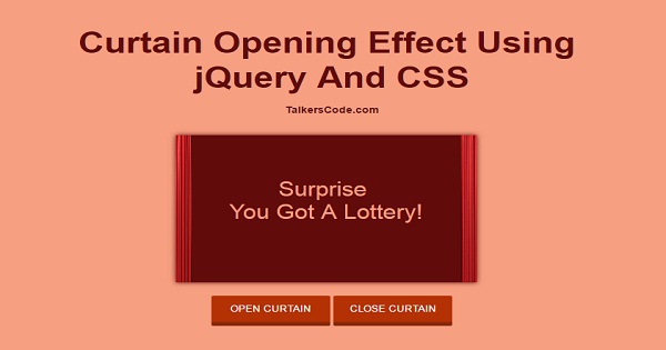 Curtain Opening Effect Using jQuery And CSS