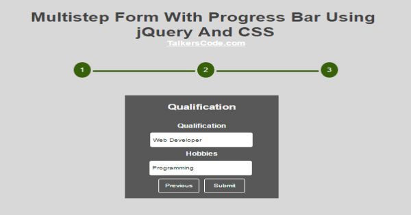 Multistep Form With Progress Bar Using jQuery And CSS